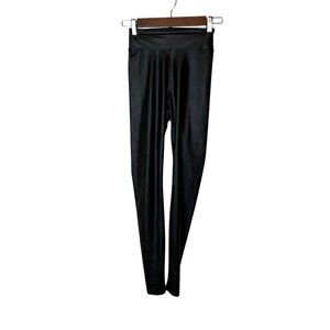Offline By Aerie Black Faux Leather High-Waisted Leggings Xs